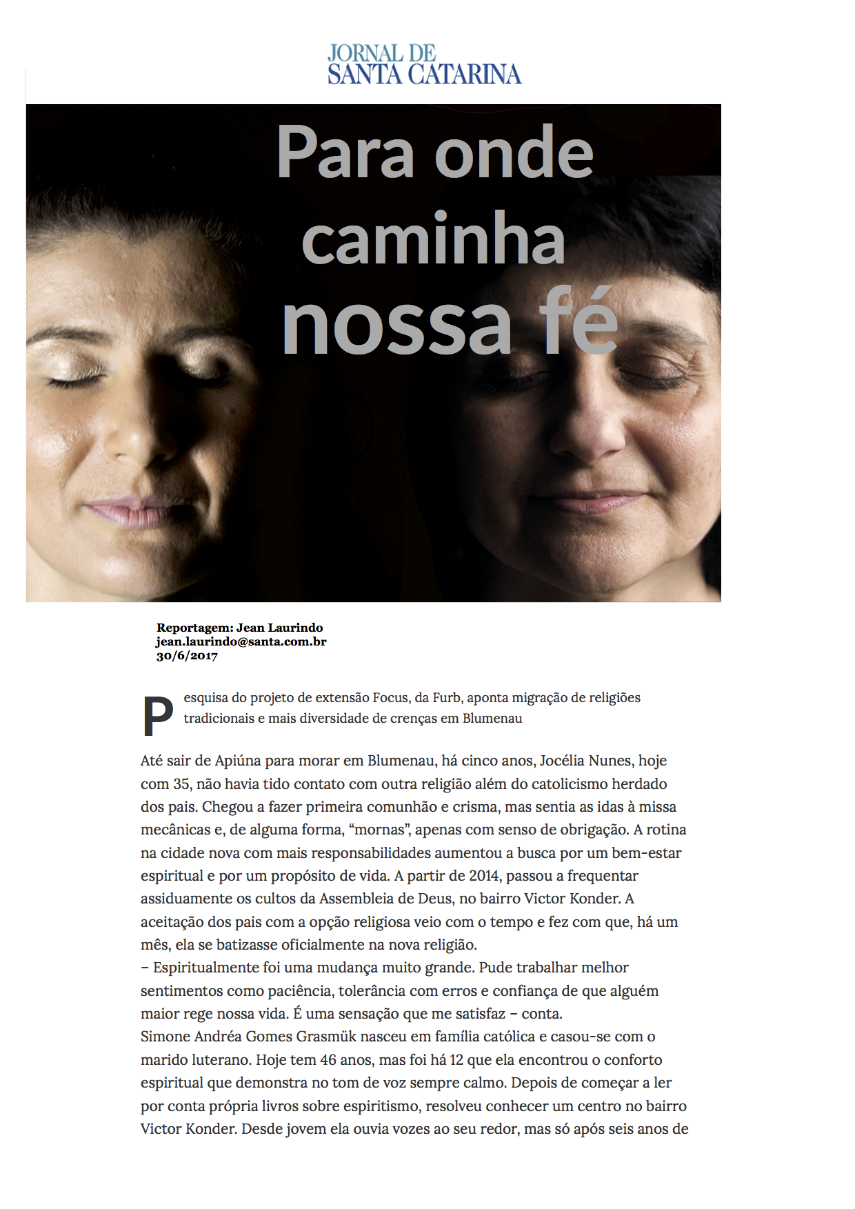 Reportagem Jornal SC