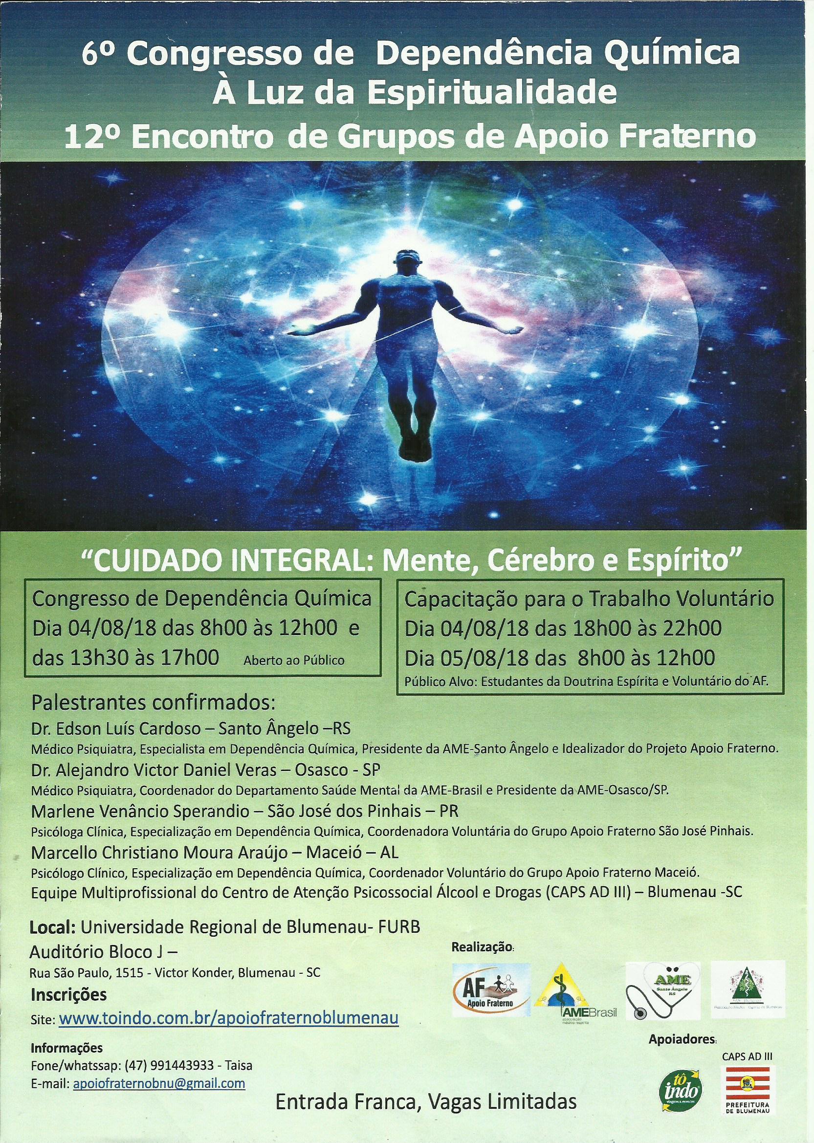 6º Congresso de Dependência Química à Luz da Espiritualidade