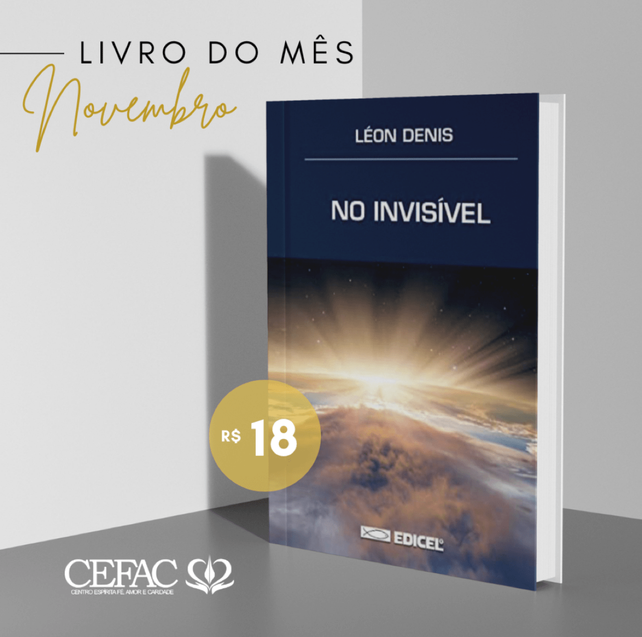 Apresentamos o livro do mês: No invisível, de Léon Denis, já em nossas livrarias!