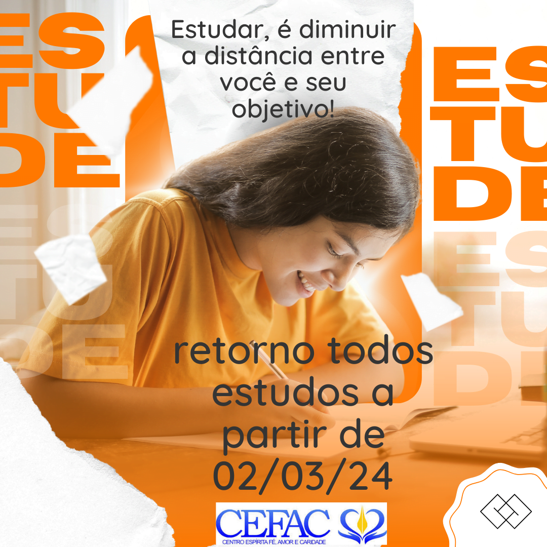 Retorno dos grupos de estudos a partir de 02/03/24! Vamos estudar?!