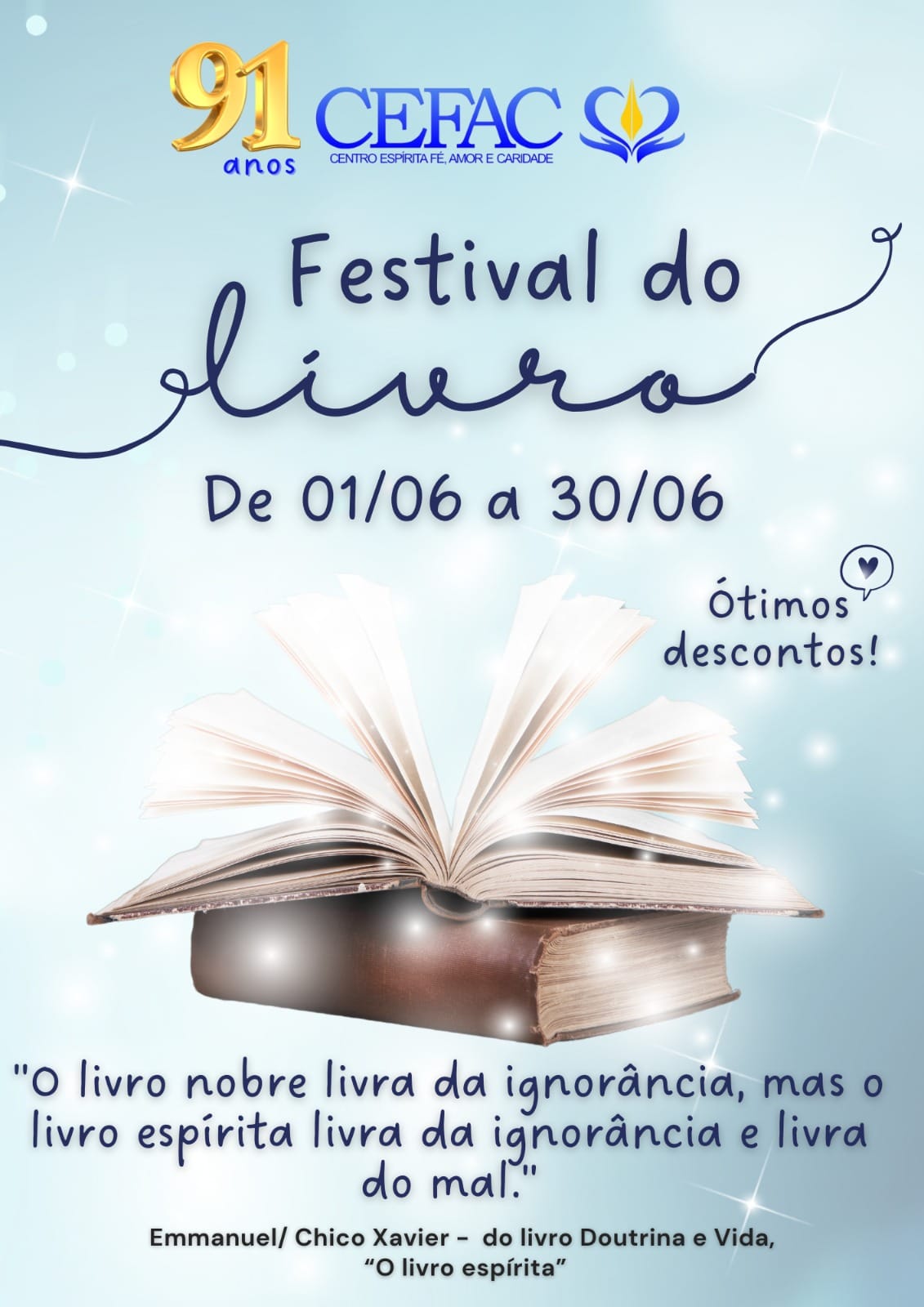 CEFAC 91 ANOS: Festival do Livro durante todo o mês de aniversário!