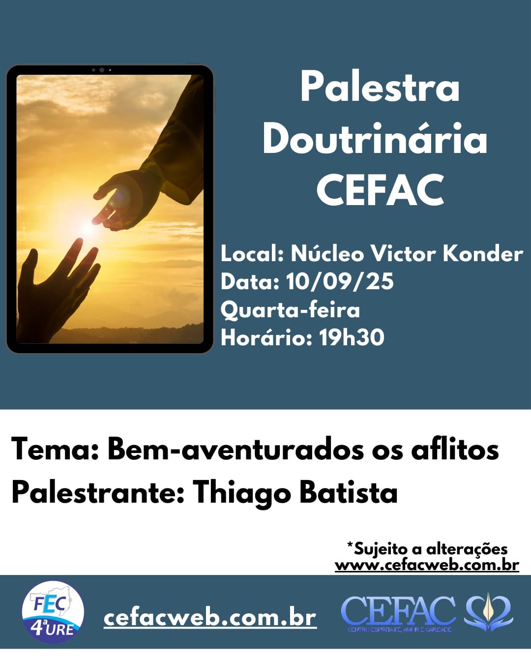 Palestra on-line ou presencial, quarta-feira, dia 10/09/2025, com leitura de Libras