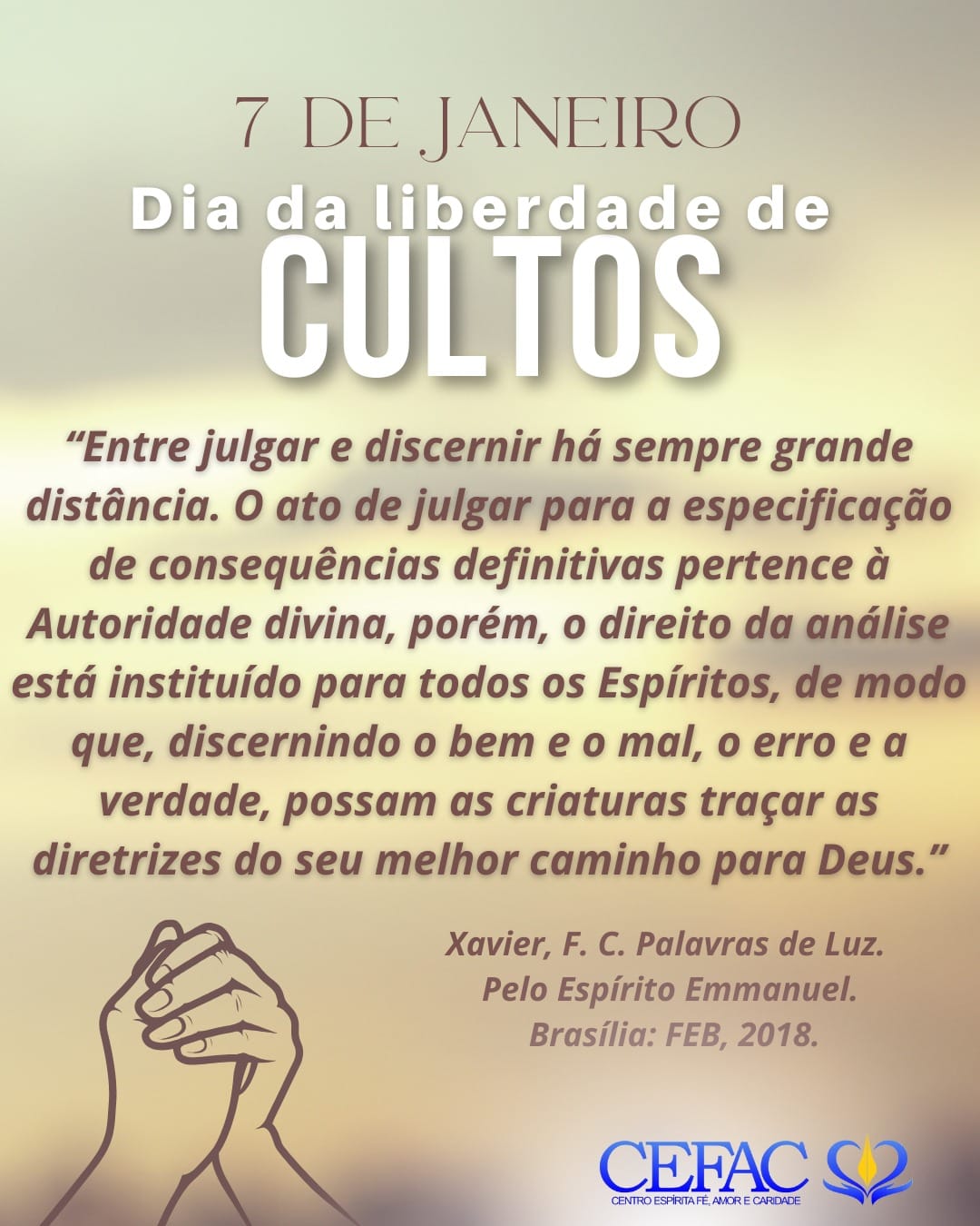 07 de janeiro, Dia da Liberdade de Cultos