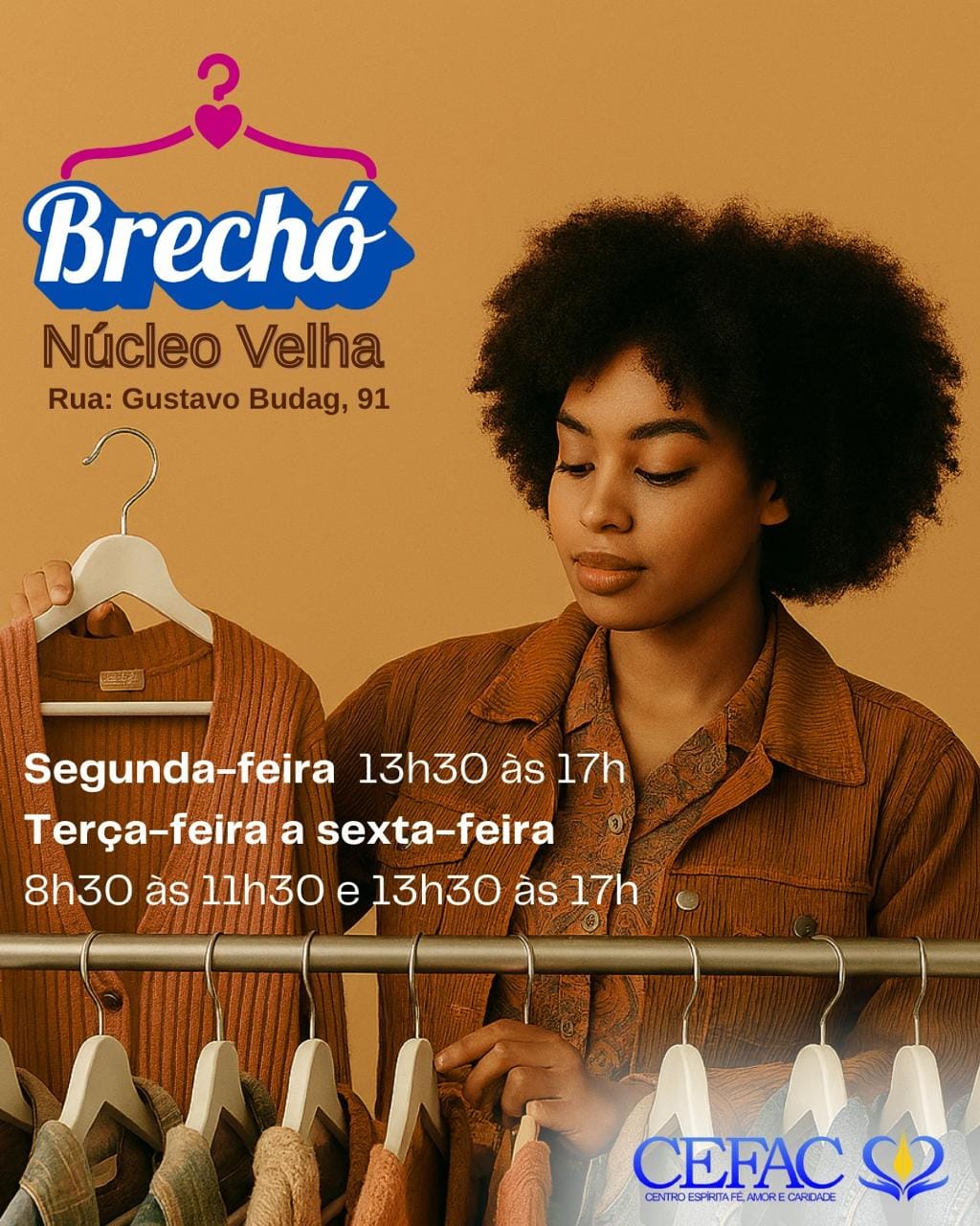 Nosso Brechó funciona de segunda à sexta!