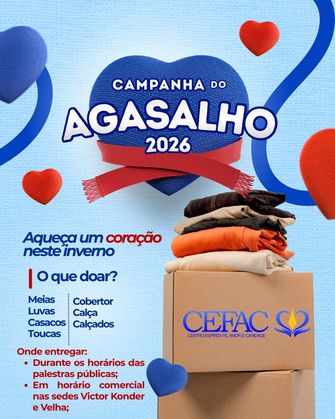Campanha do Agasalho: aqueça um coração neste inverno