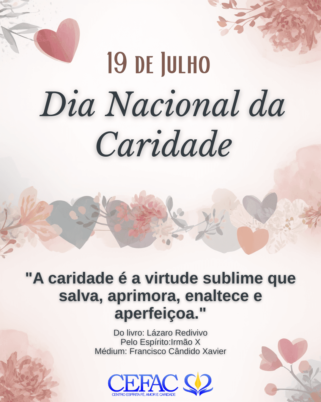 19 de Julho | Dia Nacional da Caridade