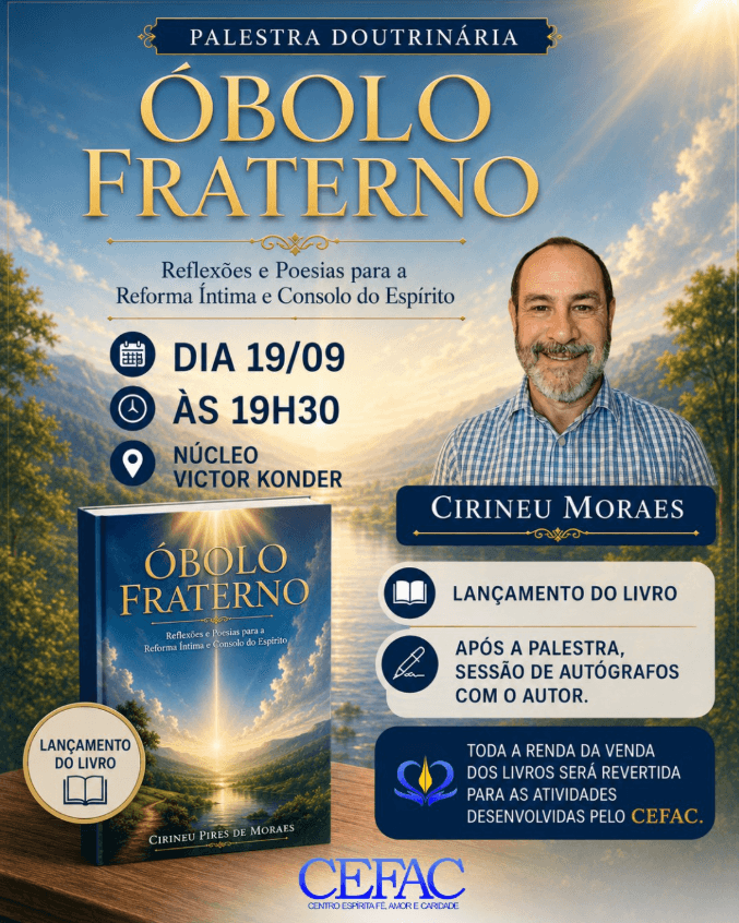 Convite Especial | Palestra Doutrinária e Lançamento de Livro